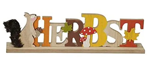 Decpero Schriftzug Herbst I Länge 34 cm I Holzaufsteller I 34 x 5 x 10 cm