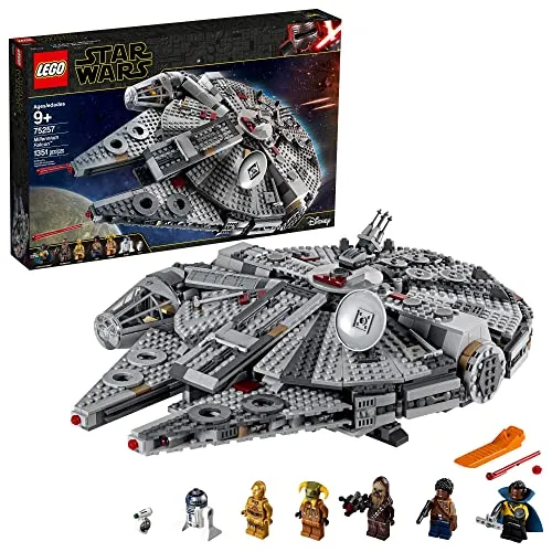 LEGO Star Wars 75257 Millennium Falcon Bauspielzeug-Set - Bauspielzeugset für Kinder ab 9 Jahren mit 1353 Teilen, inklusive 7 Actionfiguren und vielen Details für epische Star Wars Abenteuer!