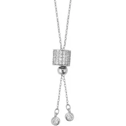Heideman Halskette Crassus Damen - aus hochwertigem Edelstahl - gold silber farbend - Kette für Frauen mit Stein weiß - Y-Kette mit Karabinerverschluss 47cm lang
