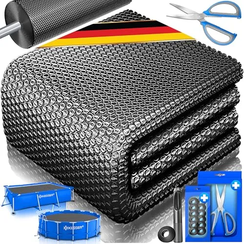 KESSER® Pool Solarfolie 400 µm | Rund 305 cm Poolabdeckung - Solarabdeckungen, die UV- und Chlorbeständig ist, erhöht die Wassertemperatur natürlich und spart Heizkosten, während sie den Wasserverbrauch um bis zu 90% reduziert.
