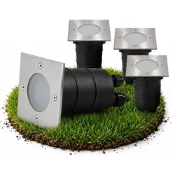 SSC-LUXon 4x MADON Bodeneinbauleuchte IP67 - Wegeleuchten für den Außenbereich, befahrbar und rostfrei, ideal für Garten und Terrasse. Mit GU10 Fassung für flexiblen Leuchtmittelwechsel und blendfreier Lichtverteilung.