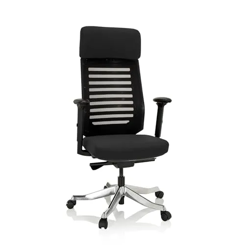 hjh OFFICE Profi Bürostuhl ASGON - Bürostuhl mit Stoff/Netzstoff, bietet optimalen Sitzkomfort und modernes Design für lange Arbeitstage.