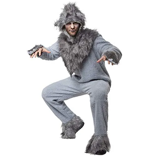 tectake® Unisexkostüm Wilder Wolf - Kostüme für Karneval und Halloween, flauschiges Outfit für eine tierische Mottoparty und schnellen Auftritt als geheimnisvoller Jäger.