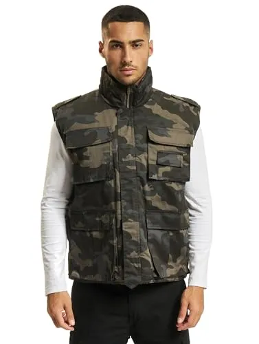 Brandit Ranger Vest 4XL - Dark Camo - Herren-Westen mit 36 großen Taschen, ideal für Outdoor-Aktivitäten. Bequemer Schnitt und angenehmes Baumwollfutter sorgen für besten Tragekomfort.