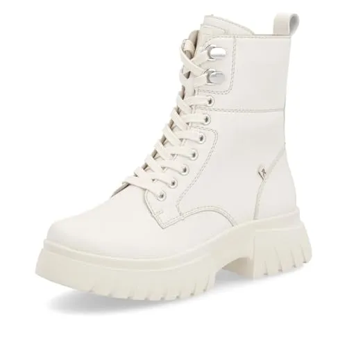 Rieker Evolution Damen Combat Boots W1870 - Wanderschuhe für Damen mit hochwertigem Glattleder, atmungsaktiv und ideal für Übergangszeiten. Mit bequemer loser Einlage und praktischem Reißverschluss für einfachen Einstieg.