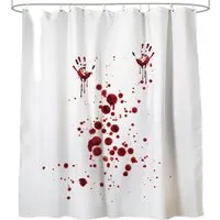 Sanilo Duschvorhang Blood Hands 180 x 200 cm - Duschvorhänge, 100% wasserdicht mit Anti-Schimmel-Effekt, ideal für ein hygienisches Badezimmer und hochwertige Verarbeitung.