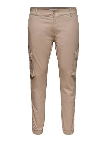 ONLY & SONS Herren Cargo Hose ONSCAM Stage 6687 - Tapered Fit - Modische Tapered-Cargo Hose für Herren aus 98% Baumwolle, ideal für Freizeit und Outdoor-Aktivitäten - bequem und stylisch mit normaler Leibhöhe.