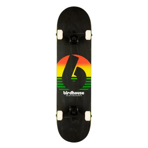 Birdhouse Sunset 7.75" Skateboard Rasta Uni - Vielseitiges Skateboard für jedes Terrain. Ideal für Anfänger und Fortgeschrittene, bietet das Birdhouse Sunset Skateboard optimale Unterstützung bei deinen ersten Versuchen und beim Ausführen von Tricks.