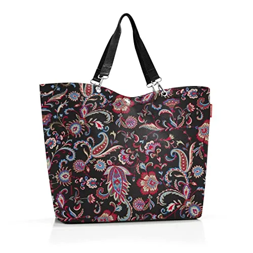 reisenthel shopper XL paisley black – Vielseitige und stilvolle Shopping Bag - Damen-Shopper aus wasserabweisendem, recyceltem Material mit 35l Volumen, ideal für großeinkäufe, Kurzurlaube und mehr. Praktische Innentaschen für Handy und Wertsachen.