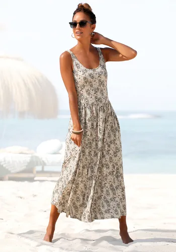 Modisches Midikleid VIVANCE für Damen - Luftiges Strandkleid aus 100% Viskose mit figurumspielendem Schnitt und Blümchenprint. Ideal für warme Tage, Länge ca. 122 cm.