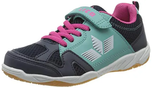Lico Unisex Kinder Sport Vs Hallenturnschuhe, Marine Türkis Pink, 36 EU - Laufschuhe für Kinder mit stabiler TPR-Laufsohle und elastischen Schnürsenkeln, ideal für Sport und Freizeit.