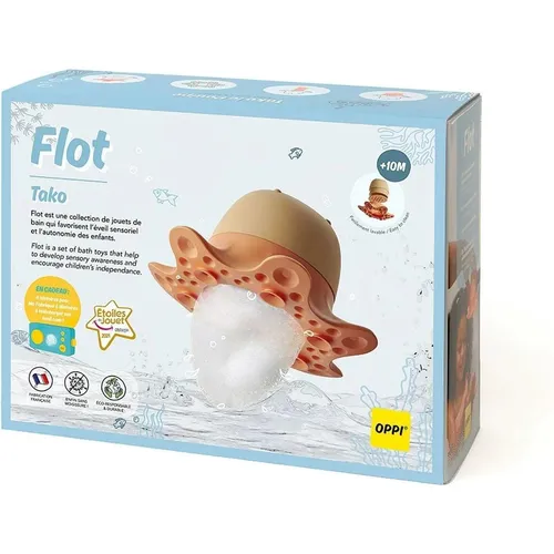 OPPI TOYS - Flot Badespielzeug Oktopus - Sonstiges Badespielzeug, das den Tastsinn fördert und mit versteckten Membranen für eigenen Schaum sorgt. Ideal für ein spielerisches Badeerlebnis und leicht zu reinigen.