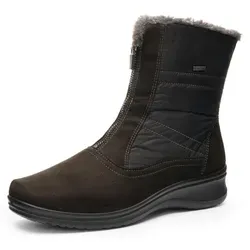 ARA Damen München Textil - Wanderschuhe in Schwarz Graphit, 40 EU - Bequeme Wanderschuhe mit flachem Absatz und weit geschnittenem Design, ideal für lange Spaziergänge und Outdoor-Aktivitäten.