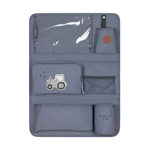 LÄSSIG Auto-Rückenlehnentasche Adventure, Tractor - Rückenlehnentasche mit Traktor-Motiv, PETA-approved vegan und wasserabweisend, ideal für Reisen mit Kindern.