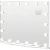 COSTWAY Hollywood Spiegel mit Beleuchtung 62,5x51cm - Kosmetikspiegel mit intelligentem Touchscreen, 3 Lichtfarben und 4 Helligkeitsstufen für perfektes Make-up, ideal für Zuhause oder Profis.