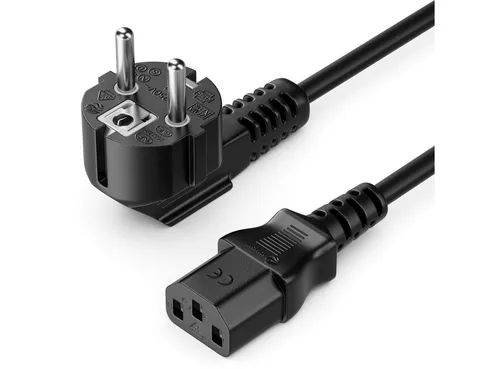 deleyCON deleyCON 7,5m Kaltgerätekabel Typ F (CEE 7/4) 90° - Stromkabel
