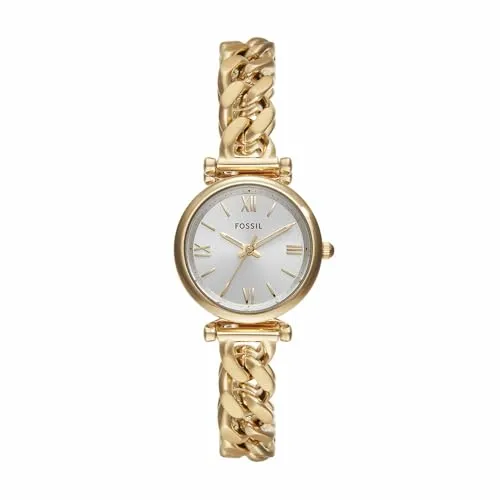 Fossil Quarzuhr Damen-Uhren Analog Quarz - Elegante Armbanduhr für Damen, wasserdicht bis 5 bar, mit goldenem Edelstahl-Gehäuse und modernem Design – der perfekte Begleiter für jeden Anlass.