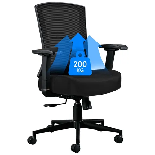 SeedWave Ergonomischer Bürostuhl mit Lordosenstütze - Bürostuhl mit 200KG Belastbarkeit und atmungsaktivem Mesh für maximalen Komfort, ideal für lange Arbeitsstunden im Büro oder Home Office.
