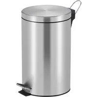 PROREGAL Runder Tretabfallsammler 12 Liter - Matt Silber - Haushaltszubehör mit herausnehmbarem Kunststoff-Inneneimer, ideal für hohe Stabilität und Qualität. Perfekt für jeden Raum, in verschiedenen Größen erhältlich.