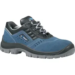 U-Power Sicherheitsschuh Boss Gr.46 blau/schwarz S1P SRC - Arbeits- & Schutzkleidung mit weichem Veloursleder, durchtrittsicherer Stahlzwischensohle und ergonomischem Fußbett für optimalen Komfort und Sicherheit bei der Arbeit.