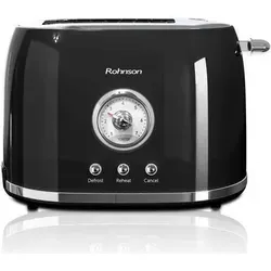 Rohnson R-2220 Nostalgia Toaster - Toaster für 2 Toasts mit individueller Röstgrad-Regulierung, Auftaufunktion und automatischem Ausschalten – ideal für perfektes Toastvergnügen.