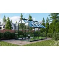 Vitavia Gewächshaus Meridian 2 8300 - Aktionsangebot mit Zubehör - Garten-Zubehör: 8,3 m² Gewächshaus in smaragd grün, inklusive über 100 Euro Zubehör wie Hygrometer und Min-Max Thermometer für optimale Pflanzenpflege.