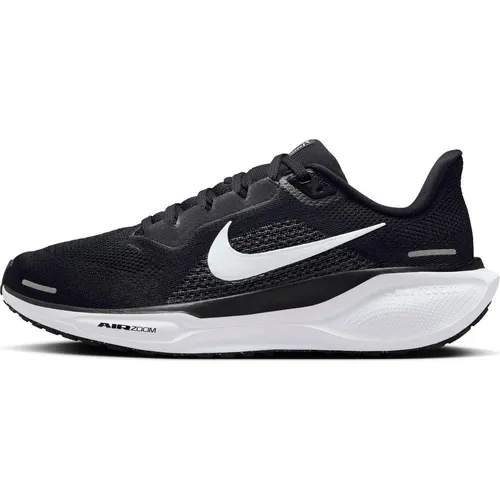Nike Air Zoom Pegasus 41 Damen Sportschuh - Schwarz, Größe 7 - Laufschuhe für Damen mit reaktionsfreudiger ReactX-Dämpfung und zwei Air Zoom-Einheiten für optimale Energierückgabe. Leichtes, atmungsaktives Mesh-Obermaterial sorgt für Komfort und Belüftung.