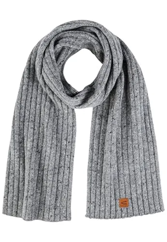 camel active Schal Scarf grau - Schals & Tücher, eleganter grauer Schal aus 65 % Wolle, 30 % Polyamid und 5 % Alpaka für optimale Wärme und Tragekomfort.