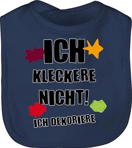 Shirtracer Baby Lätzchen - Sprüche - Ich kleckere nicht! - Unisize - Navy Blau - babygeschenke lustig lustige babysachen spruch schlabberlatz babygeschenk latz babykleidung mit süßen sprüchen spruche