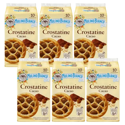 Mulino Bianco Crostatine Cacao Kekse mit Butter- und Kakaogeschmack 6x400g