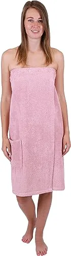Betz Kilt Frottee Saunakilt BERLIN für Damen - Bademantel aus 100% Baumwolle mit 420 g/m², ideal für Sauna und Wellness, ausgestattet mit praktischen Knöpfen und Eingrifftasche.
