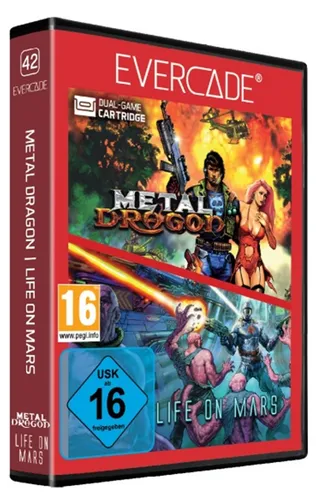 Blaze Evercade Metal Dragon / Life on Mars Cartridge - Games - Zwei spannende Indie-Spiele in einer praktischen Cartridge für alle Evercade-Geräte, ideal für Retro-Gaming unterwegs.