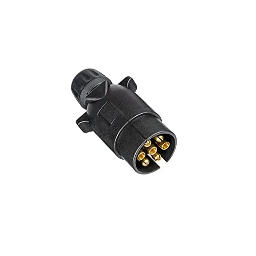 BEIJISTAR Anhängerstecker 7 Polig, nach ISO 1724, mit Wasserfester Dichtung, 12V Wasserdichter 7 Poliger Anhängerstecker, 7 Poliger Hänger Stecker, für PKW LKW RV Boot Anhänger (Schraubende)