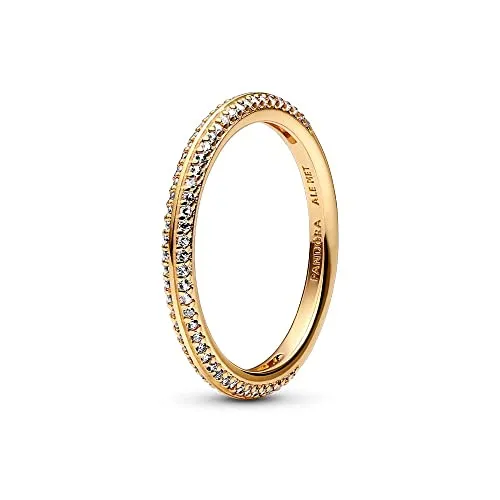 PANDORA ME Pav Ring Größe 52 - 14 Karat vergoldetes Sterling-Silber mit Cubic Zirkonia, individuell kombinierbar für einzigartigen Stil