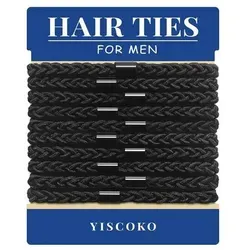 YISCOKO Herren-Haargummis Schwarz Nylon 10er Pack – Stilvolles Armband - Hochwertige Herren-Haargummis aus langlebigem Nylon. Stilvolles Design, das als Armband getragen werden kann. 10 Stück für sicheren Halt bei dickem Haar.