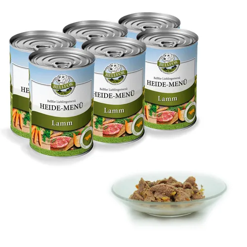 Bellfor Heide-Menü - Nassfutter mit Lamm - getreidefrei 6 x 400 g