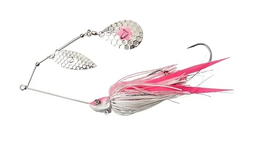 Savage Gear Da Bush Spinnerbait - Robuster Edelstahlrahmen, Lockenschwanz-Silikon-Anhänger, Bass, Hecht, Musky und andere Raubfische, Süß- und Salzwasser-Angelköder Weiß Silber 16 cm
