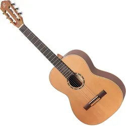 Ortega R122L-7/8 Linkshänder-Gitarre - Linkshänder-Modell mit Zederndecke und Mahagoni-Korpus, ideal für angehende Musiker, inklusive schützendem Gigbag.