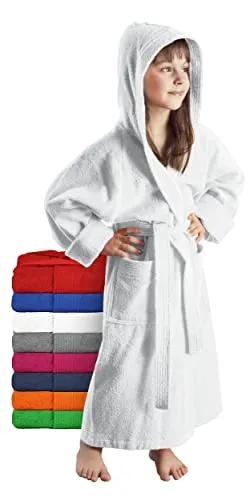 Arus Kinderbademantel für Jungen und Mädchen, Kapuze, 100% Baumwolle, Größe 164 - Farbenfroher Kinderbademantel aus 100% Baumwolle, mit Kapuze und Gürtel, ideal für gemütliche Stunden nach dem Baden. Praktische Taschen bieten zusätzlichen Komfort.