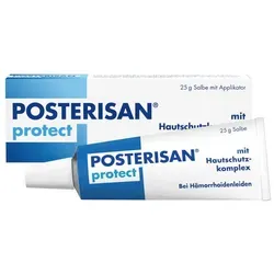 Posterisan Protect 25 G - Arzneimittel zur Linderung von Hämorrhoidenbeschwerden, bietet einen wasserabweisenden Hautschutz und erleichtert den Stuhlabgang durch einen mechanischen Gleiteffekt.