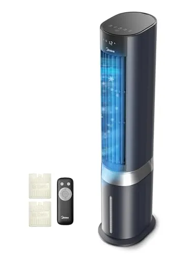 Midea Sensicool Luftkühler mit 7L Wasserkühlung – Mobile Klimaanlage ohne Abluftschlauch - Effizienter Verdunstungskühler mit 2000m³/h Luftvolumen, 6 Geschwindigkeiten und 5 Modi. Kompaktes Design für optimale Luftverteilung und benutzerfreundliche Bedienung.