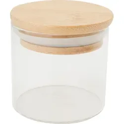 VBS Vorratsglas Bini mit Bambusdeckel 150 ml Glasbehälter 6.5 cm hoch - Transparent