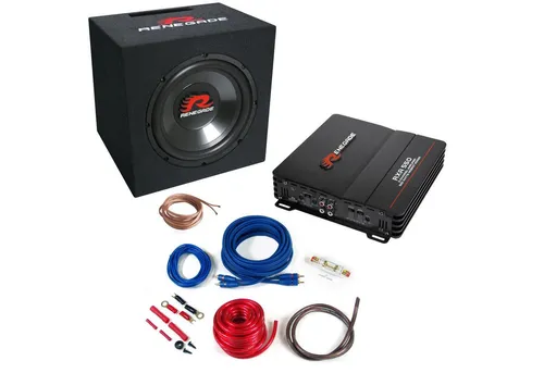 Renegade RBK550XL Basspaket mit 2-Kanal Class A/B Endstufe - Subwoofer mit 500 Watt MAX Belastbarkeit, ideal für kraftvollen Bass und beeindruckenden Sound in deinem Fahrzeug.