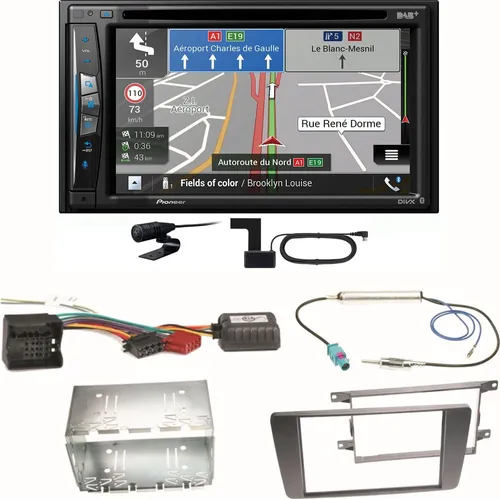 Pioneer AVIC-Z730DAB Einbauset für Skoda Octavia 2 & Yeti - Umfassendes Einbauset mit Pioneer AVIC-Z730DAB, DAB Antenne und CAN-Bus Adapter. Genießen Sie kabellose Apple CarPlay-Funktionalität und digitales Radio für ein verbessertes Fahrerlebnis.