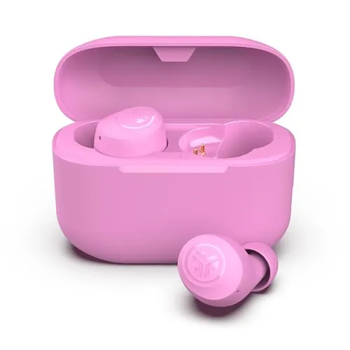 JLab Go Air Pop+ In Ear Kopfhörer kabellos Bluetooth, True Wireless Kopfhörer, 35+ Std. Headphones, kabellose Ohrhörer, Earbuds mit Mikrofon, USB-C Ladebox, Dual Connect, EQ3 Sound, Rosa