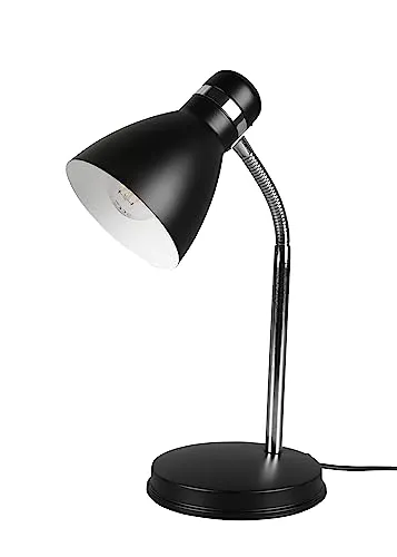 Reality Leuchten Schreibtischleuchte Harvey R50731032 - Tischlampen in elegantem Schwarz matt und Chrom, mit flexibel einstellbarem Leuchtenkopf für optimale Ausleuchtung. Ideal für Büro oder Home Office.