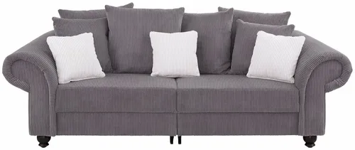 Home affaire Big-Sofa King Henry Mega Sofa, viel Platz, Breite 242cm, Federkern, in legerer Polsterung und vielen losen Kissen