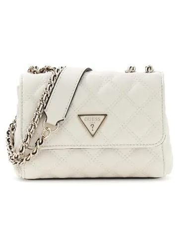Guess Giully II Mini Bag Schultertasche 18 cm in Weiß - Elegante Guess Giully II Mini Bag Schultertasche in Weiß, ideal für jeden Anlass, mit stilvollem Design und praktischer Größe für alltägliche Essentials.