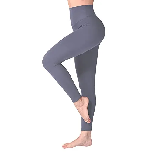 SINOPHANT Leggings Damen High Waist - Blickdicht Leggins mit Bauchkontrolle für Sport Yoga Gym(1 Grau,S-M)