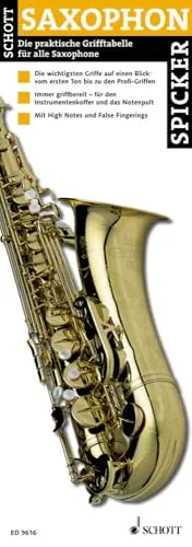 Saxophon-Spicker. Die praktische Grifftabelle für Saxophone: Die praktische Grifftabelle für alle Saxophone. Saxophon.